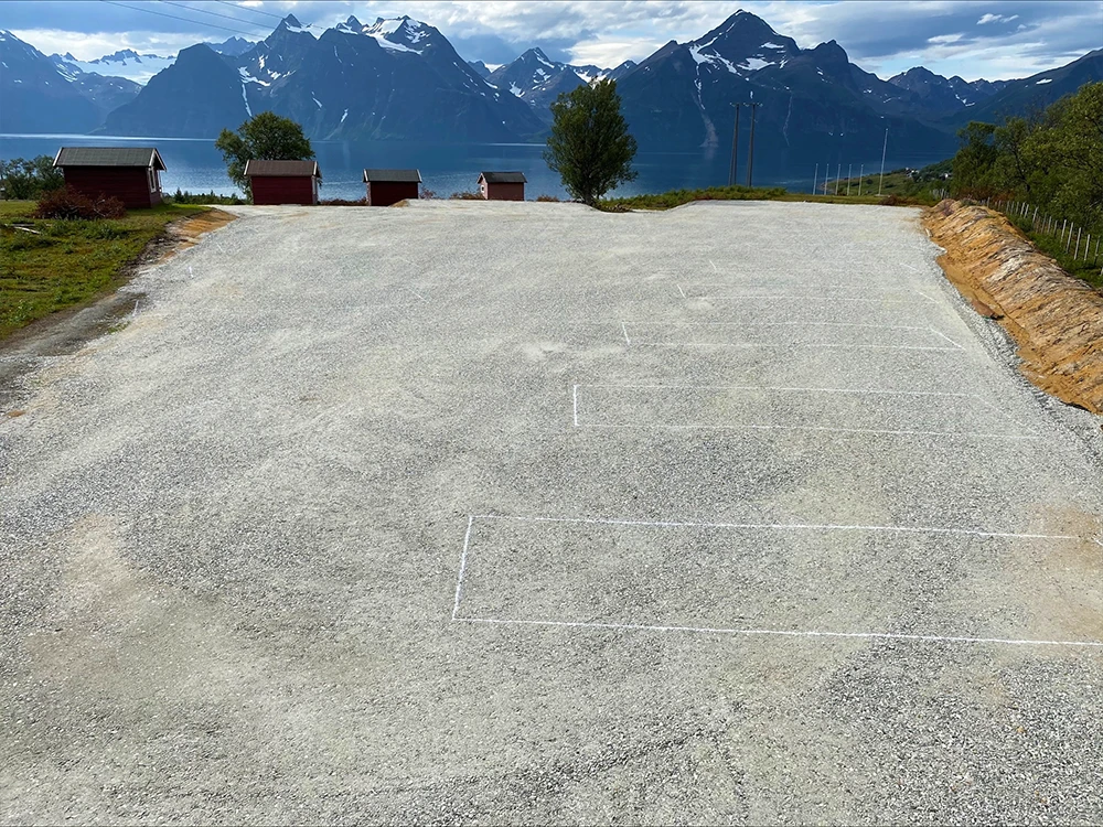 Plass A med 17 plasser, med og uten strøm